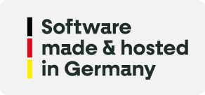 Icon "Software made & hosted in Germany".